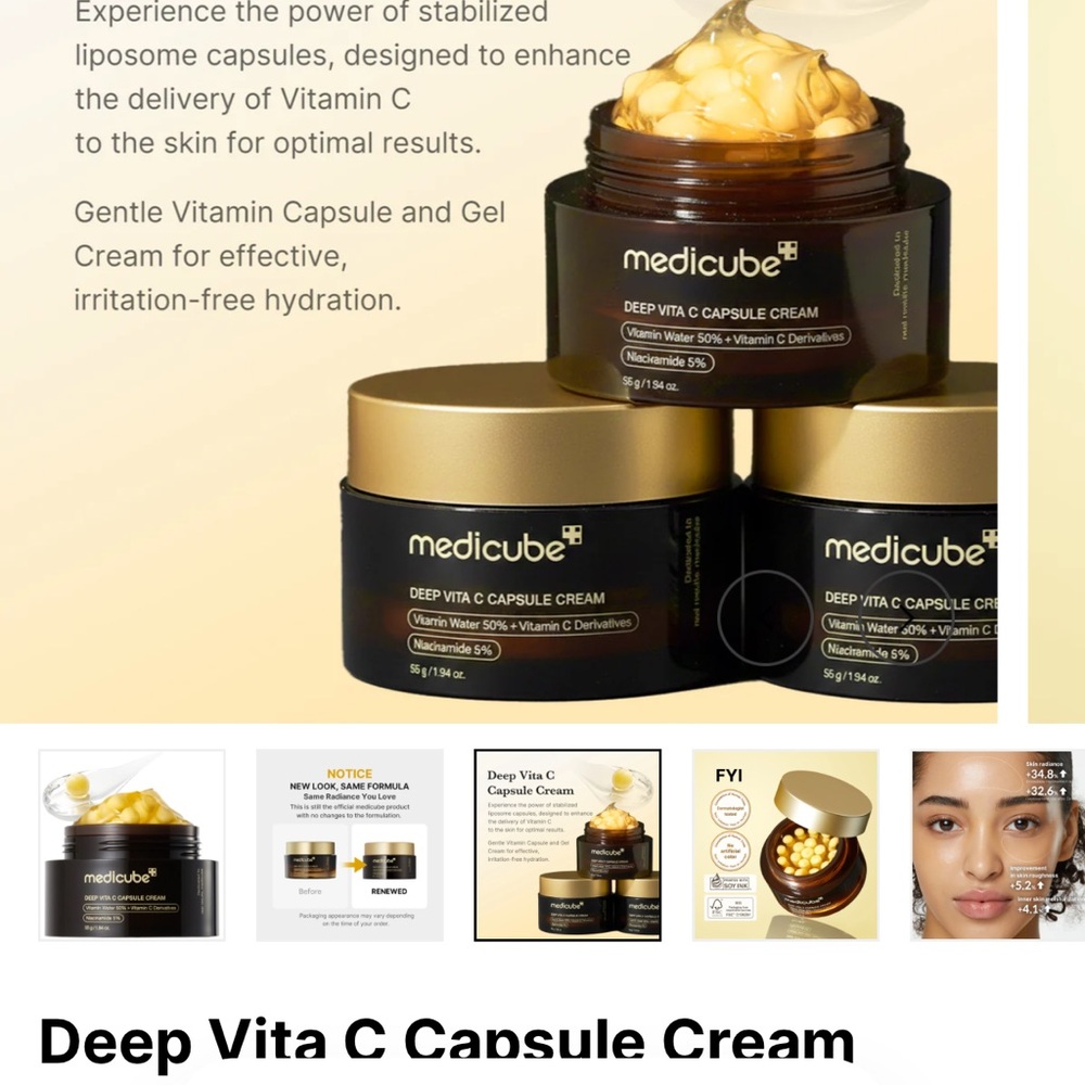 Medicube Deep Vita C Capsule Cream - Brown & Gold Box - Picture 4 of 13